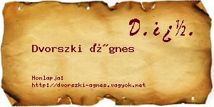 Dvorszki Ágnes névjegykártya