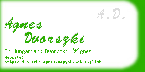 agnes dvorszki business card